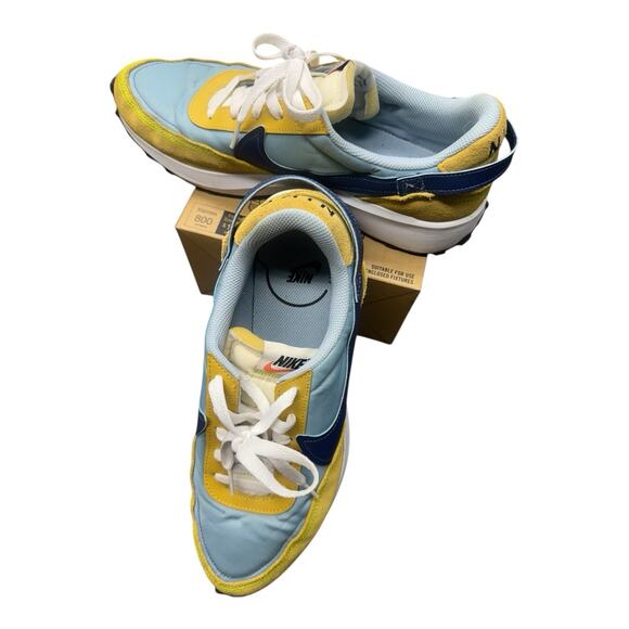 Nike Waffle Debut Unisex Shoes 10 Boarder Blue Mystic Navy Yellow White Active - Picture 1 of 12